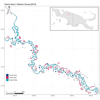 Static map of the water features in western New Guinea [2019]